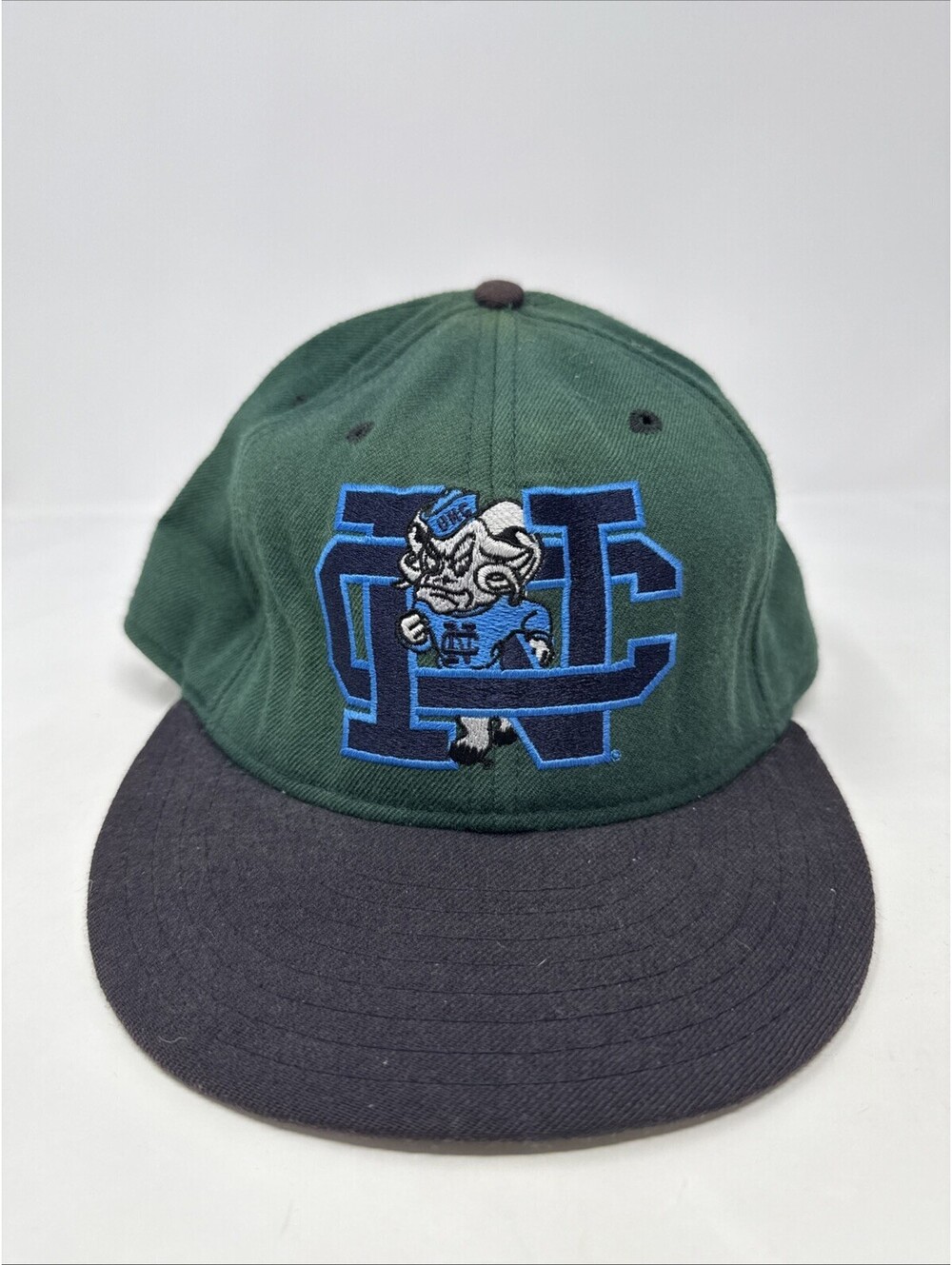 Vintage New Era UNC North Carolina Tar Heels NCAA Cap Hat Sz 7 1/4 Green USA